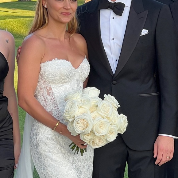 Love by Pnina Tornai lace strapless mermaid gown Style #14914T - Picture 8 of 15